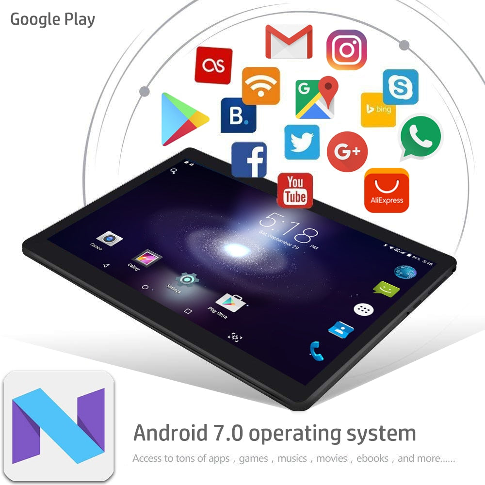 10 inch Tablet PC Octa Core 4GB RAM 64GB ROM Android 7.0