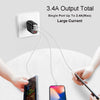 Multi USB Charger For iPhone Samsung Xiaomi mi 3.4A Fast Charging Travel Wall Charger EU US Plug LED Mobile Phone Charger