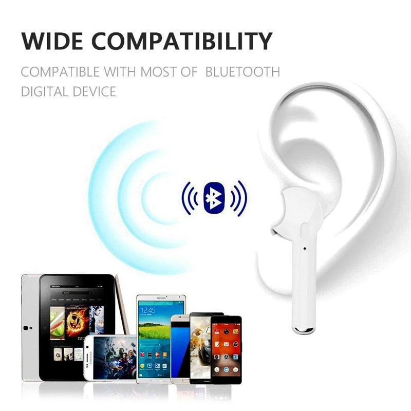 Bluetooth Earphones Earbuds Wireless  Earpiece Micro Headset I7s TWS Double Twins Stereo Music Headphone For ios Android