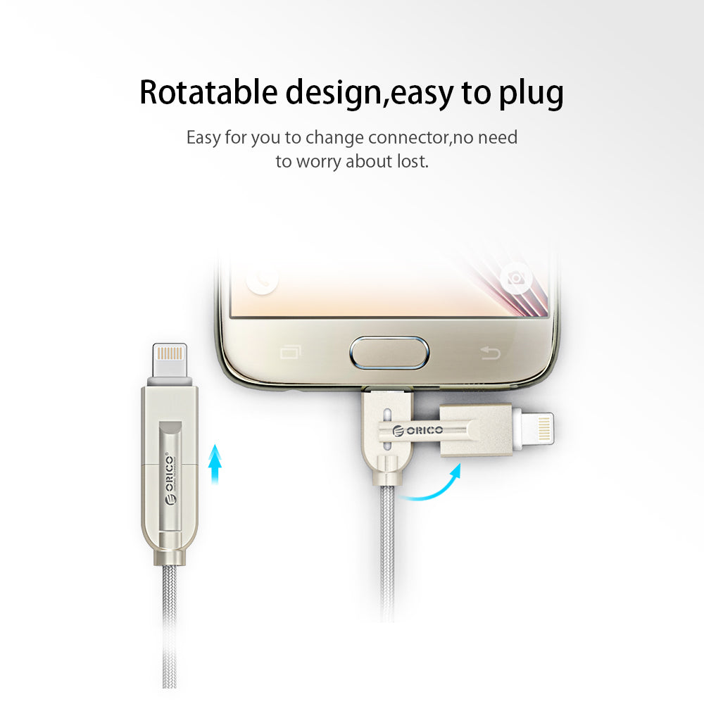 USB Charger Cable Lighting and Micro Cable Fast Charger Cord for Sumsung xiaomi Android Devices and iphone