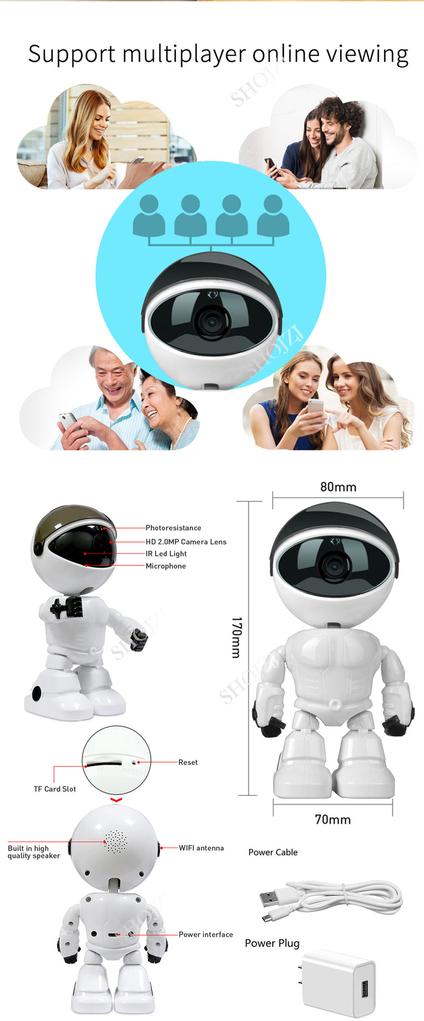 Robot Camera alexa echo 1080P HD Baby Monitor wifi Two-way Audio Network