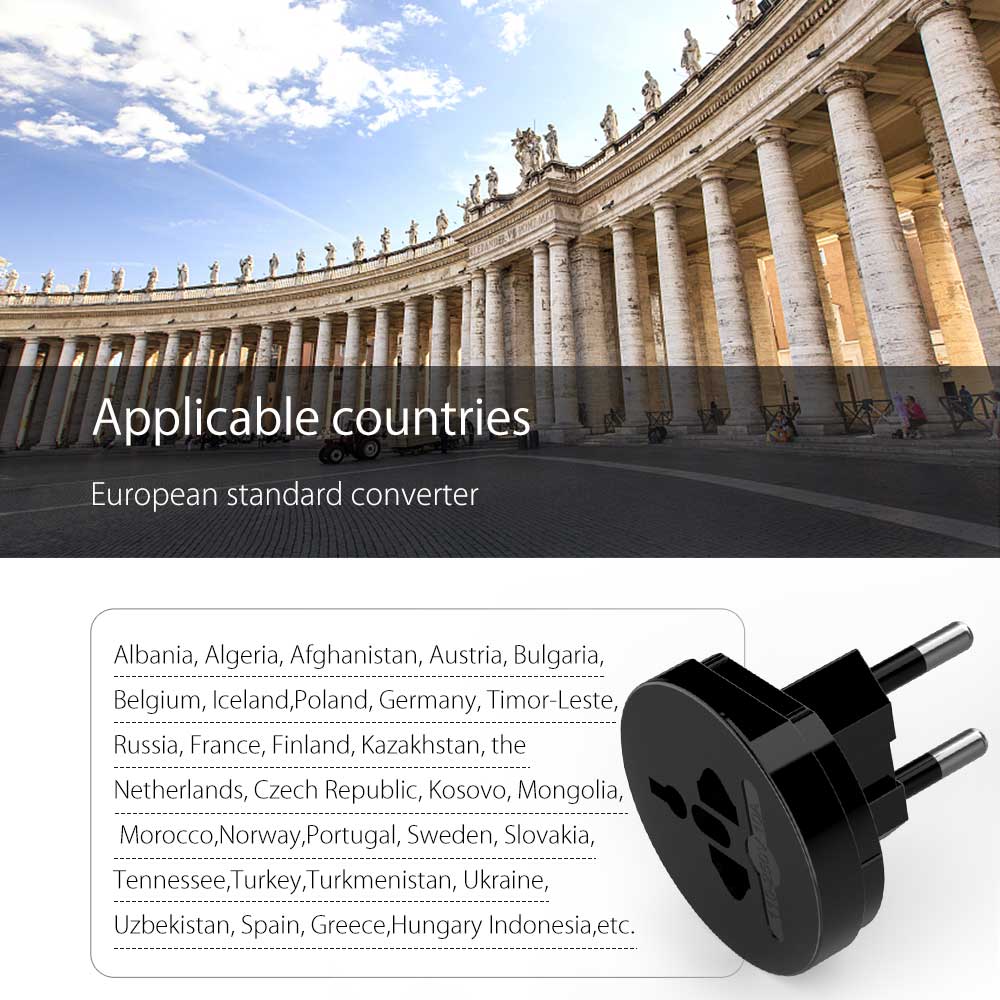 Universal Plug Electrical Adapter Portable Power Socket Outlet All in One Travel Converter Worldwide Use for US/UK/EU/AU