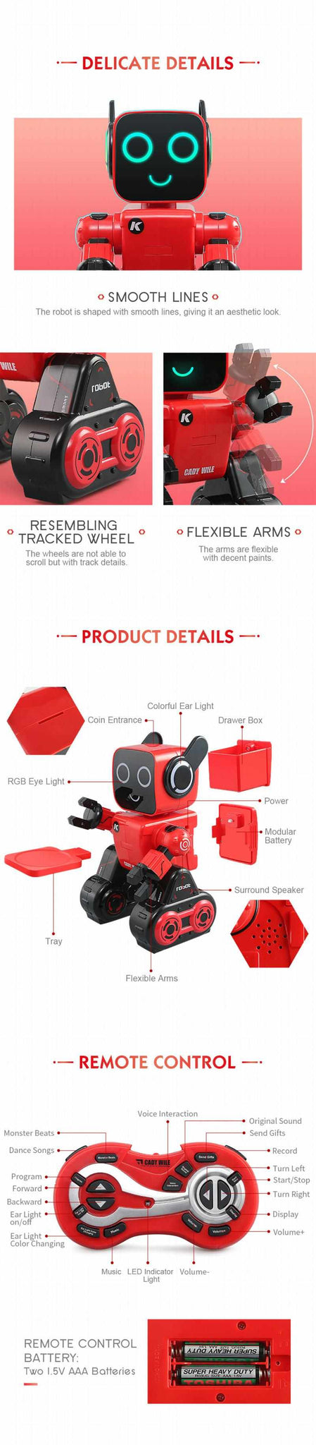 Intelligent Robot Remote Control Gesture Control For Children Education