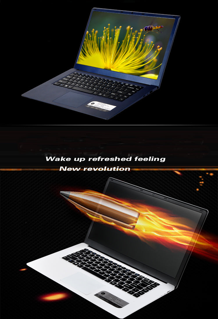 15.6inch ultra thin  laptop computer Intel Atom Quad core processor