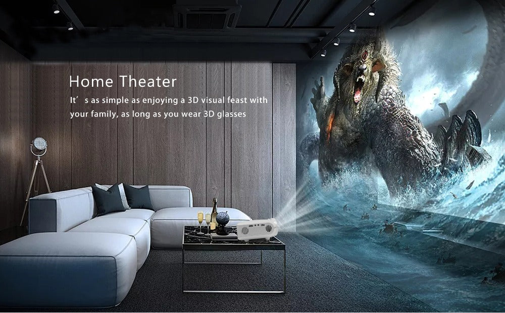 Newest LED Projector For Full HD 4K*2K Video Projector Android 7.1.2 OS Home Theater Movie Beamer Proyector