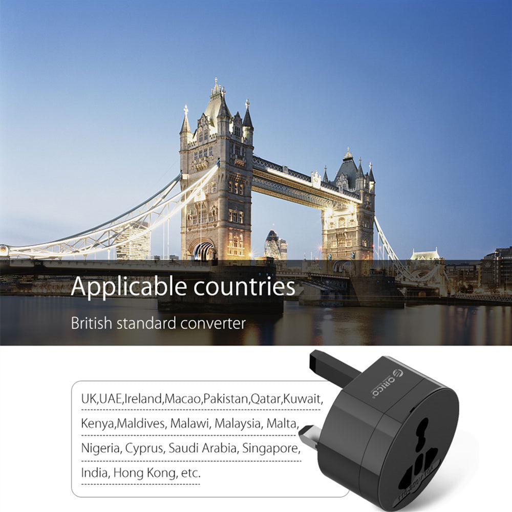 Universal Plug Electrical Adapter Portable Power Socket Outlet All in One Travel Converter Worldwide Use for US/UK/EU/AU