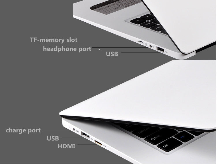 15.6inch ultra thin  laptop computer Intel Atom Quad core processor