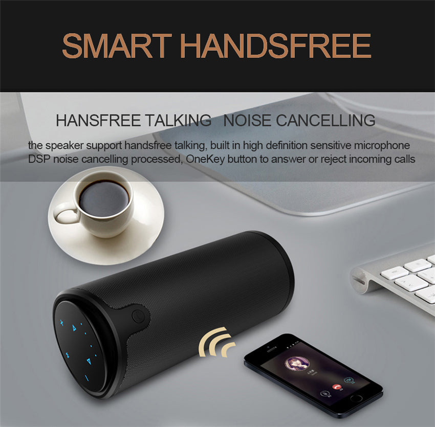 Portable Wireless Bluetooth Speaker Touch Control Sport Bicycle HiFi Stereo Car Column Subwoofer Support TF Card AUX