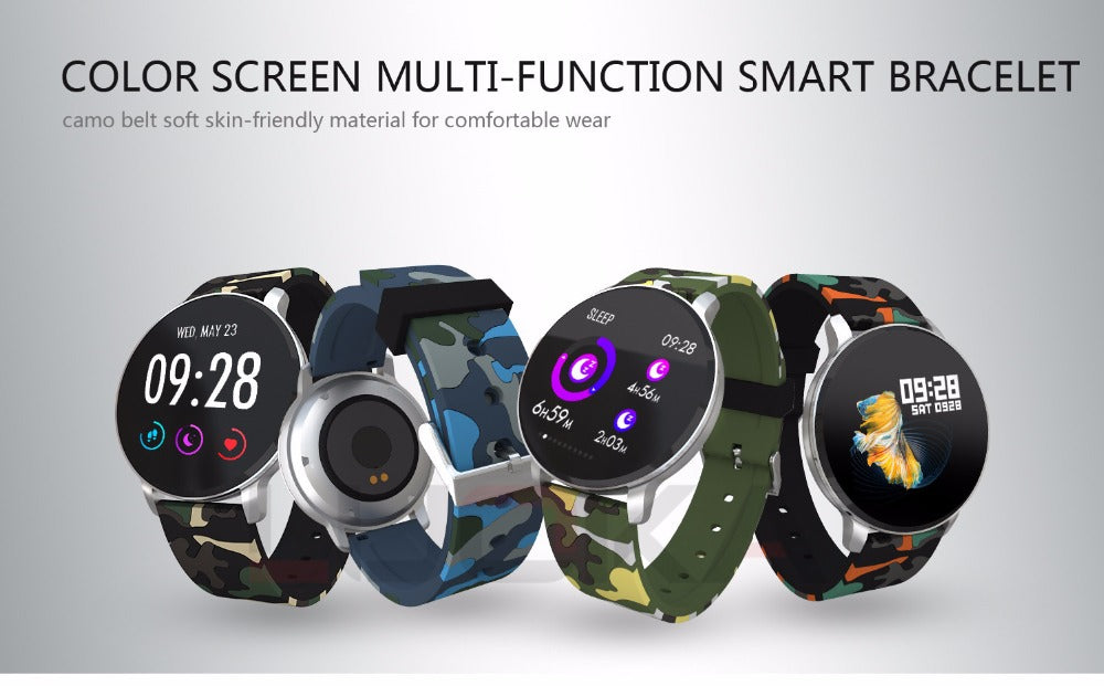 Smart Watch OLED Color Screen Heart Rate Blood Pressure Monitor IP67 Waterproof Sport Fitness Tracker Sleep Monitor