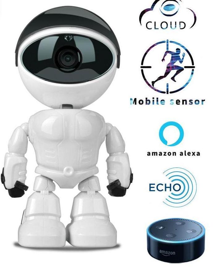 Robot Camera alexa echo 1080P HD Baby Monitor wifi Two-way Audio Network