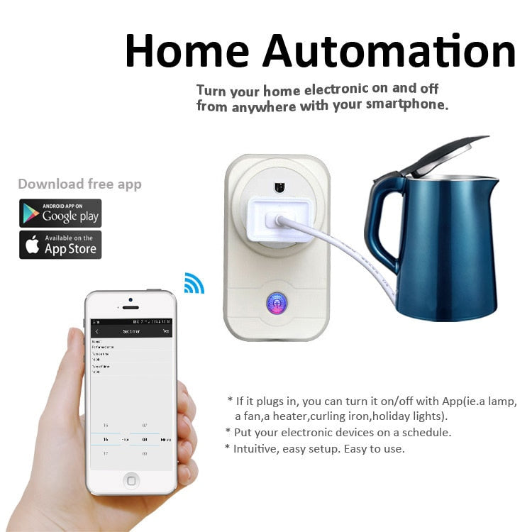 Smart WiFi Plug Power Socket Adapter EU/US/UK Outlet Remote Voice Control Homekit for Amazon Echo Alexa Google Home Assistant