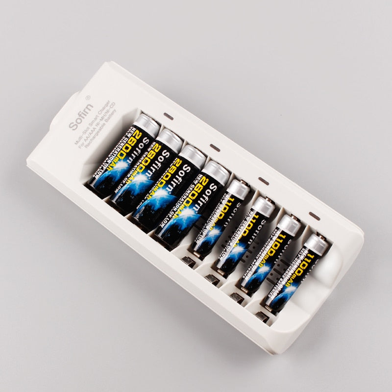 8 Slots AAA AA Battery Chargers LED Light Smart battery Charger NI-MH aa aaa Chargers US EU USB Plug Quick Charger
