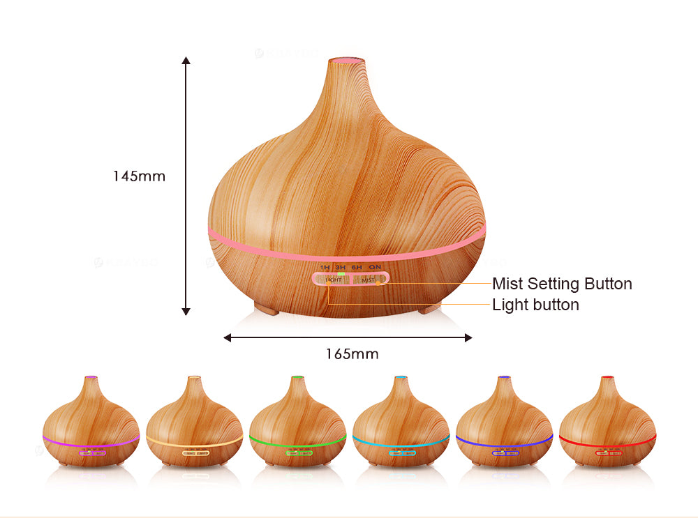 300ml Aroma Air Humidifier wood grain with LED lights Essential Oil Diffuser Aromatherapy Electric Mist Maker for Home